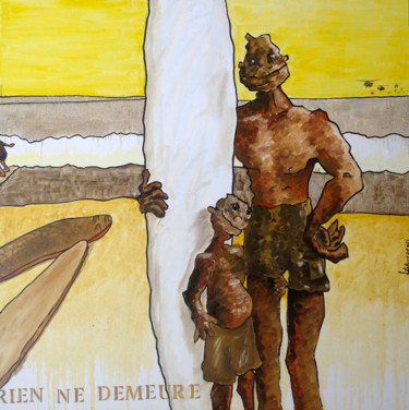 Malerei mit dem Titel "Rien ne demeure" von Fabrice Réhel, Original-Kunstwerk, Öl