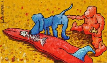 Peinture intitulée "Bambin-et-Planche-R…" par Fabrice Réhel, Œuvre d'art originale