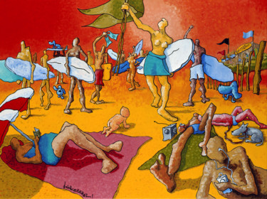 Peinture intitulée "La Liberté Guidant…" par Fabrice Réhel, Œuvre d'art originale, Acrylique