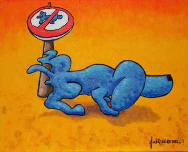 Peinture intitulée "Interdit De ..." par Fabrice Réhel, Œuvre d'art originale