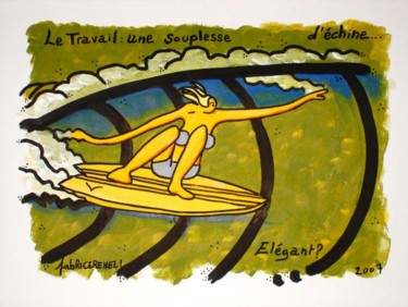 Disegno intitolato "Le Travail, une sou…" da Fabrice Réhel, Opera d'arte originale