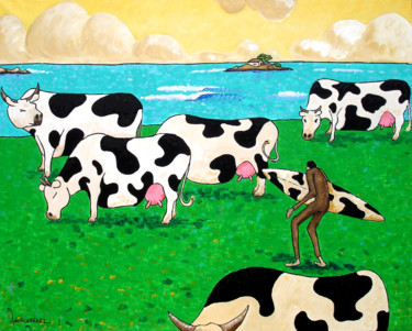Peinture intitulée "EARLY MORNING ZIGZAG" par Fabrice Réhel, Œuvre d'art originale