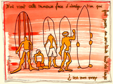 Tekening getiteld "24X32-GROUPE" door Fabrice Réhel, Origineel Kunstwerk