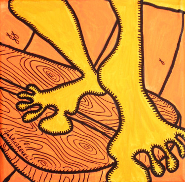 Tekening getiteld "WOOD-NOSE-RIDE" door Fabrice Réhel, Origineel Kunstwerk, Marker