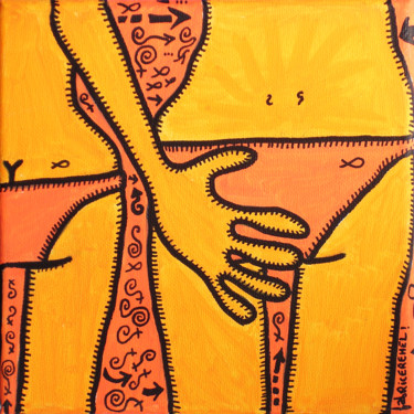 Drawing titled "MAIN-ET-FESSES" by Fabrice Réhel, Original Artwork, Marker