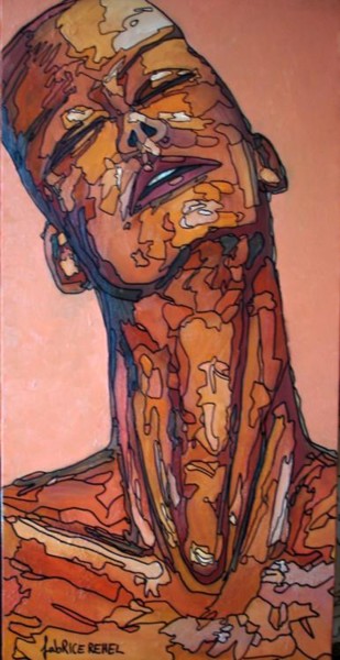 Painting titled "No Title 2" by Fabrice Réhel, Original Artwork, Oil