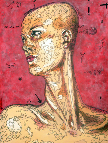 Géographie intime 2 Peinture intitulée "Géographie intime 2" par Fabrice Réhel, Œuvre d'art originale, Huile