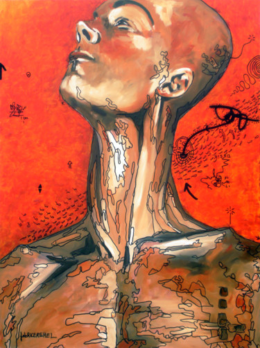 Géographie intime 1 Peinture intitulée "Géographie intime 1" par Fabrice Réhel, Œuvre d'art originale, Huile
