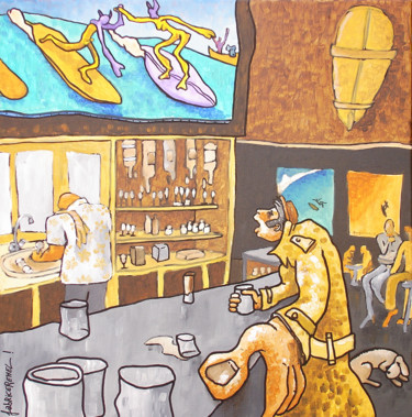 Malerei mit dem Titel "Alcool" von Fabrice Réhel, Original-Kunstwerk, Acryl