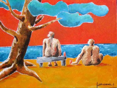 Painting titled "SOUS UN ARBRE" by Fabrice Réhel, Original Artwork