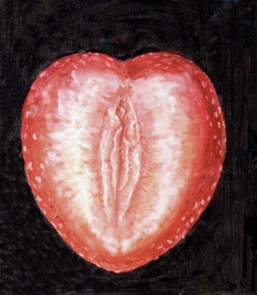 Peinture intitulée "fraise bio huile su…" par Fabrice Tylbor, Œuvre d'art originale