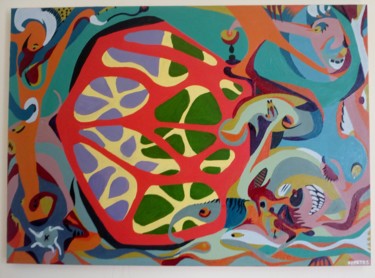 Pintura intitulada "Esfera Crescente" por Fabrício Campos, Obras de arte originais, Óleo