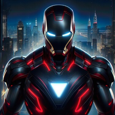 Цифровое искусство под названием "Iron man Black red" - Fabricio De Souza Cabral, Подлинное произведение искусства, Изображе…
