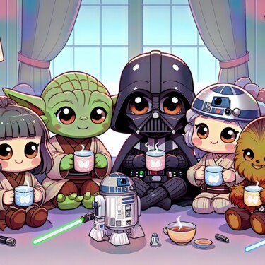 Digital Arts titled "kawaii star wars" by Fabricio De Souza Cabral, Original Artwork, AI generated image