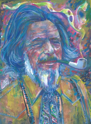 Painting titled "ALAN WATTS watercol…" by Lautir, Original Artwork, Watercolor