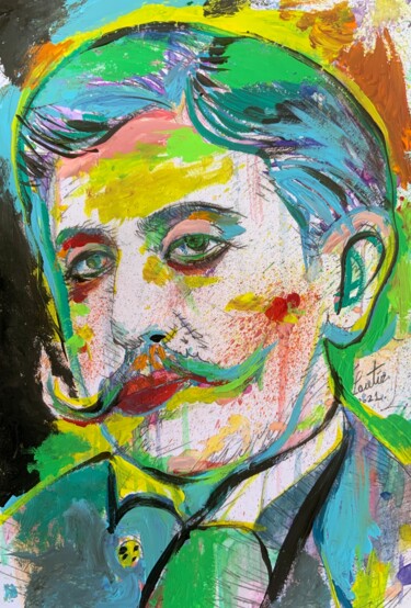 Картина под названием "MARCEL PROUST" - Lautir, Подлинное произведение искусства, Акрил