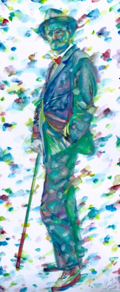 Peinture intitulée "JAMES JOYCE waterco…" par Lautir, Œuvre d'art originale, Aquarelle