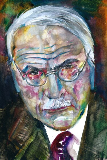 Malerei mit dem Titel "JUNG watercolor por…" von Lautir, Original-Kunstwerk, Aquarell