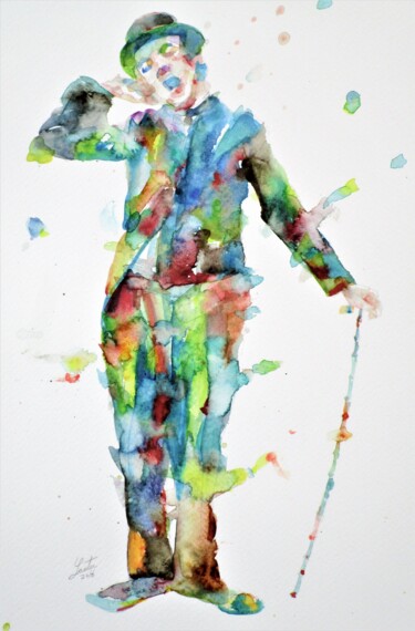 绘画 标题为“CHAPLIN” 由Lautir, 原创艺术品, 水彩