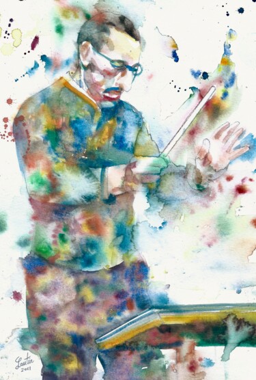 Painting titled "STRAVINSKY" by Lautir, Original Artwork, Watercolor