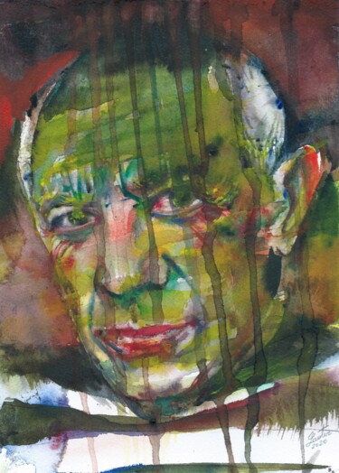 Painting titled "PICASSO" by Lautir, Original Artwork, Watercolor