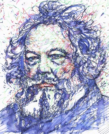 Painting titled "MIKHAIL BAKUNIN" by Lautir, Original Artwork, Watercolor