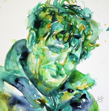 Peinture intitulée "JACK LONDON" par Lautir, Œuvre d'art originale, Aquarelle