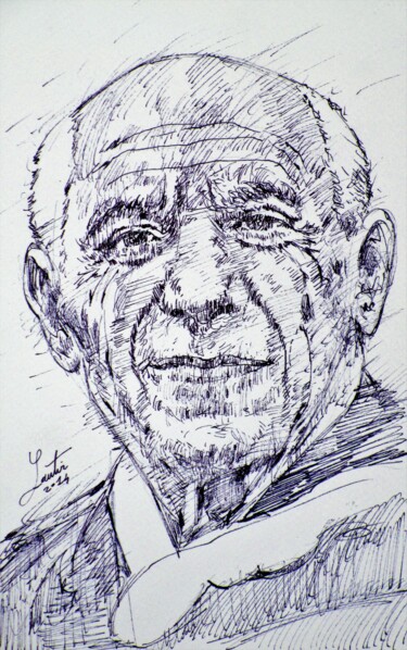 Drawing titled "PABLO PICASSO" by Lautir, Original Artwork, Ink