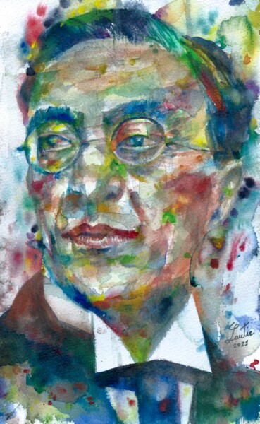 Painting titled "WASSILY KANDINSKY" by Lautir, Original Artwork, Watercolor