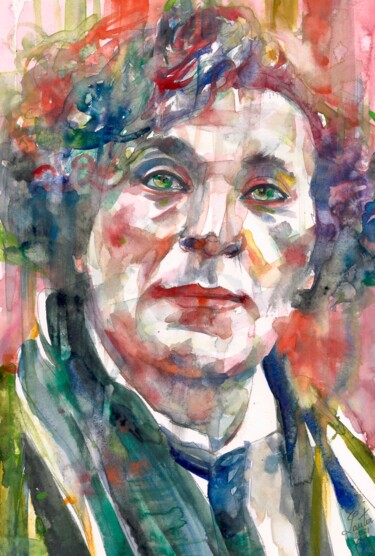 Painting titled "MARC CHAGALL" by Lautir, Original Artwork, Watercolor