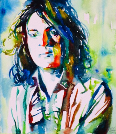 Pintura intitulada "SYD BARRETT waterco…" por Lautir, Obras de arte originais, Aquarela