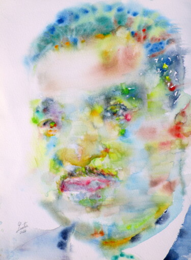 Painting titled "MARTIN LUTHER KING…" by Lautir, Original Artwork, Watercolor