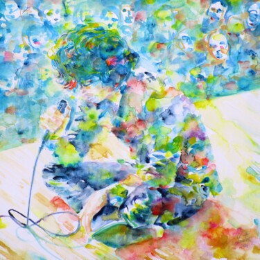 Peinture intitulée "JIM MORRISON (2)" par Lautir, Œuvre d'art originale, Aquarelle