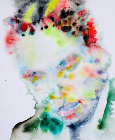 Malerei mit dem Titel "JOHN COLTRANE water…" von Lautir, Original-Kunstwerk, Aquarell