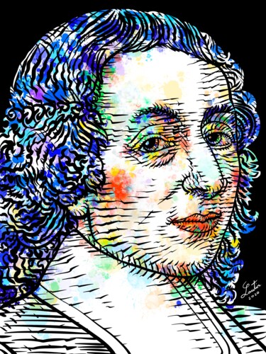 Painting titled "BLAISE PASCAL (2)" by Lautir, Original Artwork, Ink