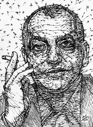 Desenho intitulada "LUIS BUNUEL" por Lautir, Obras de arte originais, Tinta