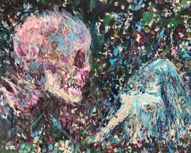 Painting titled "DEATH AND LADY" by Lautir, Original Artwork, Oil