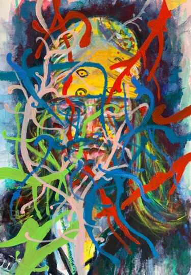 Malerei mit dem Titel "DAVID FOSTER WALLAC…" von Lautir, Original-Kunstwerk, Acryl