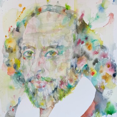 Painting titled "WILLIAM SHAKESPEARE…" by Lautir, Original Artwork, Watercolor