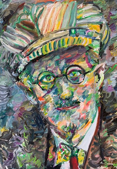 Pittura intitolato "JAMES JOYCE oil por…" da Lautir, Opera d'arte originale, Olio