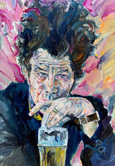 Painting titled "TOM WAITS" by Lautir, Original Artwork, Oil