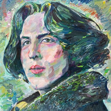 Painting titled "OSCAR WILDE oil por…" by Lautir, Original Artwork, Oil