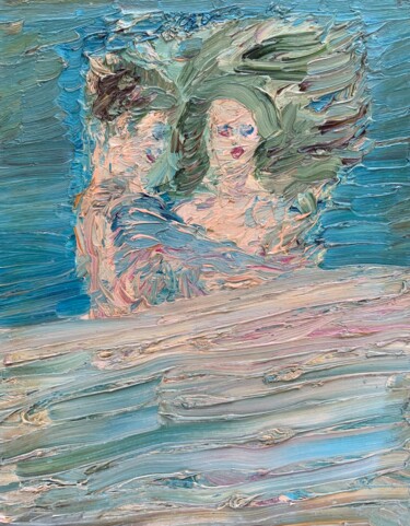Painting titled "BED AND LOVERS" by Lautir, Original Artwork, Oil