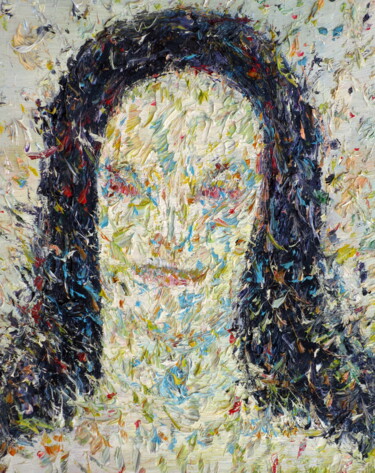 Painting titled "PSYCHEDELIC LADY PO…" by Lautir, Original Artwork, Oil