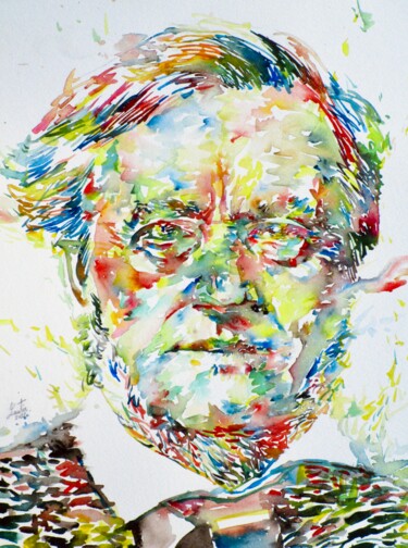 Painting titled "RICHARD WAGNER" by Lautir, Original Artwork, Watercolor