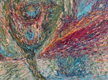 Ζωγραφική με τίτλο "PSYCHEDELIC LANDSCA…" από Lautir, Αυθεντικά έργα τέχνης, Λάδι