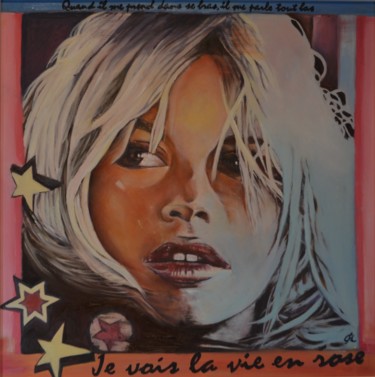 Malerei mit dem Titel "JE VOIS LA VIE EN R…" von Fabrizio Ceccarelli, Original-Kunstwerk, Acryl