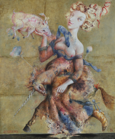 Pittura intitolato "n83-de-sauce-et-epi…" da Fabrizio Riccardi, Opera d'arte originale