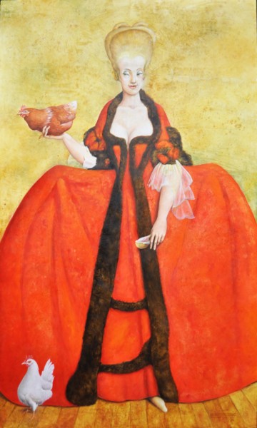 Pittura intitolato "EBE KLARIN KRALICES…" da Fabrizio Riccardi, Opera d'arte originale, Olio Montato su Pannello di legno