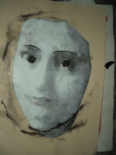 Painting titled "FACE" by Fabrizio Giuranna, Original Artwork, Encaustic